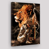 Lion Female Warrior Canvas Prints Wall Art - Painting Canvas, Wall Decor, Home Decor