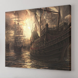 Pirate Ship Ocean Canvas Wall Art - Canvas Prints, Prints For Sale, Painting Canvas,Canvas On Sale