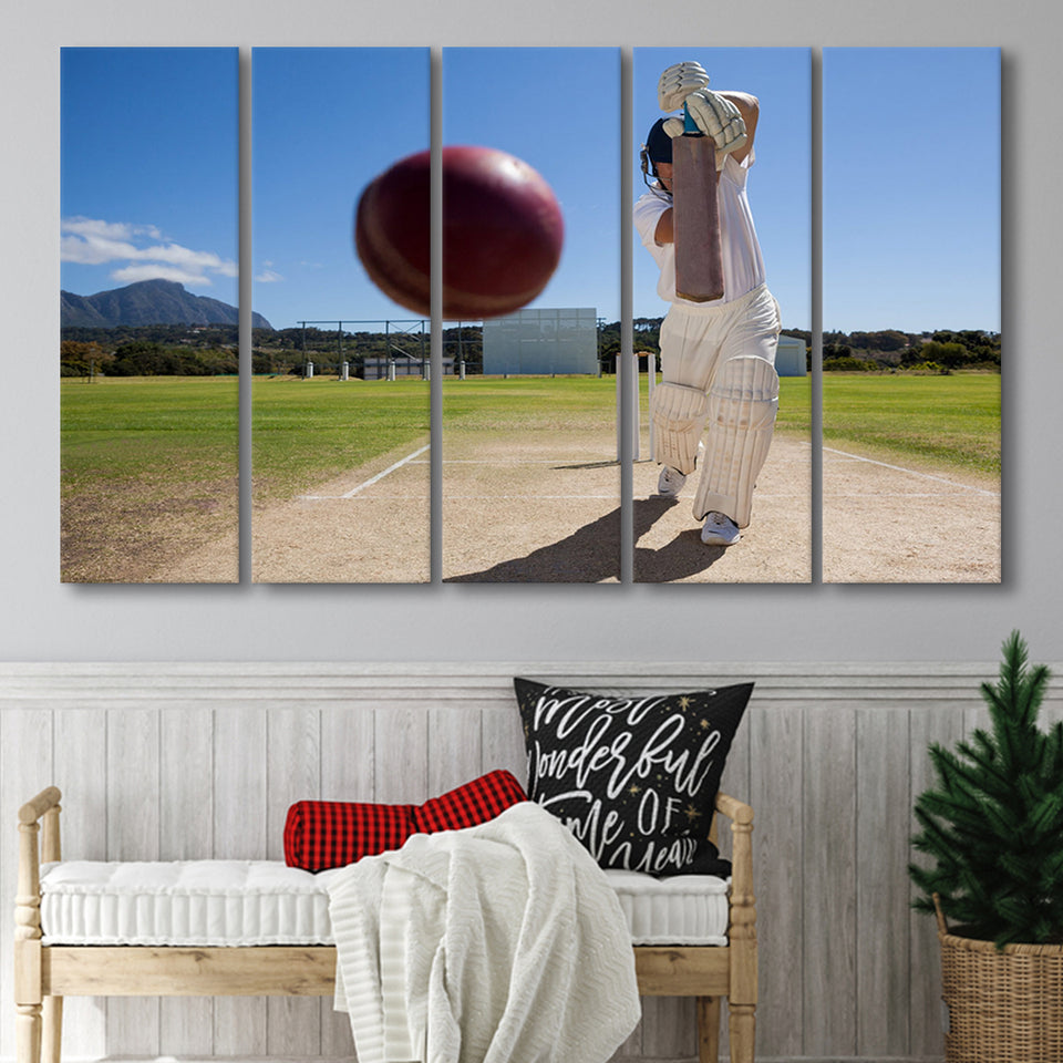 Nice Game Cricket, Stadium Canvas, Sport Art, Gift for him, Multi Panels B, Canvas Prints Wall Art Decor