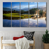 Nicklaus North Golf Club Hole 03 & 12, Whistler, Bc Canada, 5 Panels Extra Large Canvas Prints Wall Art Decor