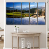 Nicklaus North Golf Club Hole 03 & 12, Whistler, Bc Canada, 5 Panels Extra Large Canvas Prints Wall Art Decor