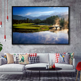 Nicklaus North Golf Club Hole 03 & 12, Whistler, Bc Canada, Golf Art Print, Framed Canvas Prints Wall Art Decor, Floating Frame