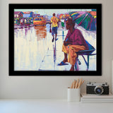 Nigerian Street Scenery, African Woman Framed Art Prints, Wall Art,Home Decor,Framed Picture