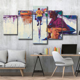 Nigerian Street Scenery, African Woman 5 Panels, Canvas Prints Wall Art Decor, Large Canvas Art