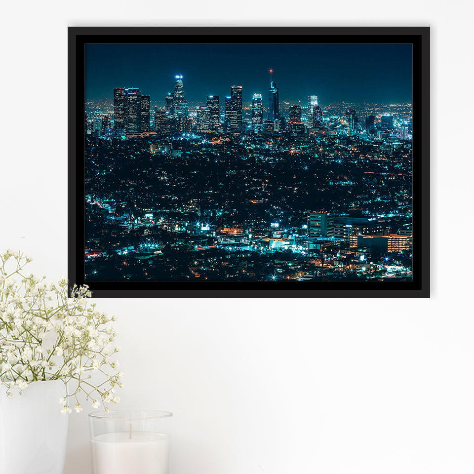 Night City Framed Canvas Prints Wall Art Decor, Framed Picture, Floating Frame