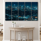 Night City 5 Piece B Canvas Prints Wall Art, Multi Panels,Large Canvas