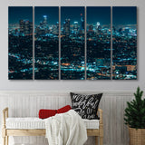 Night City 5 Piece B Canvas Prints Wall Art, Multi Panels,Large Canvas