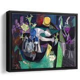 Night Fishing At Antibes, Pablo Picasso Wall Art Framed Canvas Prints Wall Art Home Decor,Floating Frame