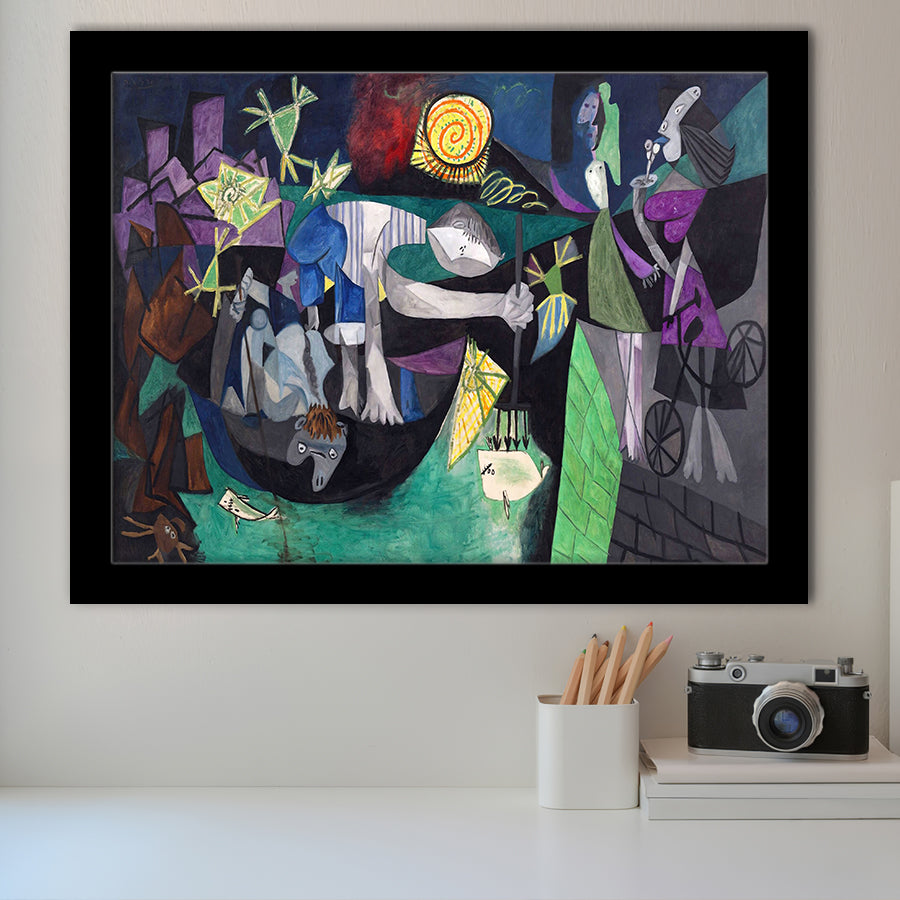 Night Fishing At Antibes, Pablo Picasso Wall Art Framed Art Prints, Wall Art,Home Decor,Framed Picture