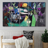Night Fishing At Antibes, Pablo Picasso Wall Art Larger Canvas Art, 5 Piece Canvas Prints Wall Art Decor