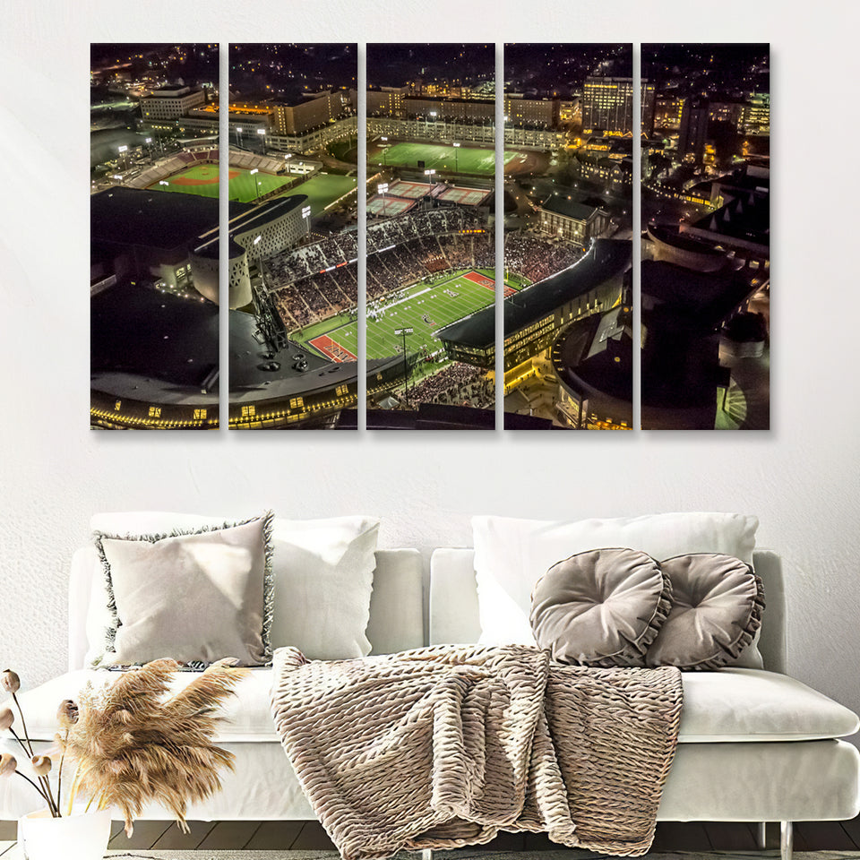 Nippert Stadium, Cincinnati, Ohio 5 Pieces B Canvas Prints Wall Art - Painting Canvas,Multi Panel, Fan Gift
