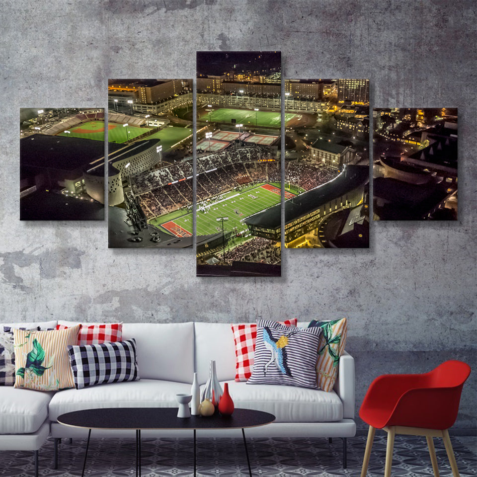 Nippert Stadium, Cincinnati, Ohio 5 Pieces Canvas Prints Wall Art - Painting Canvas, Multi Panel, Fan Gift