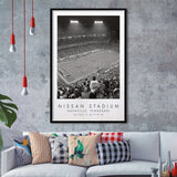 Nissan Stadium Tennessee Titans Football Lovers Black And White Art Framed Art Prints Wall Art Decor, Framed Picture