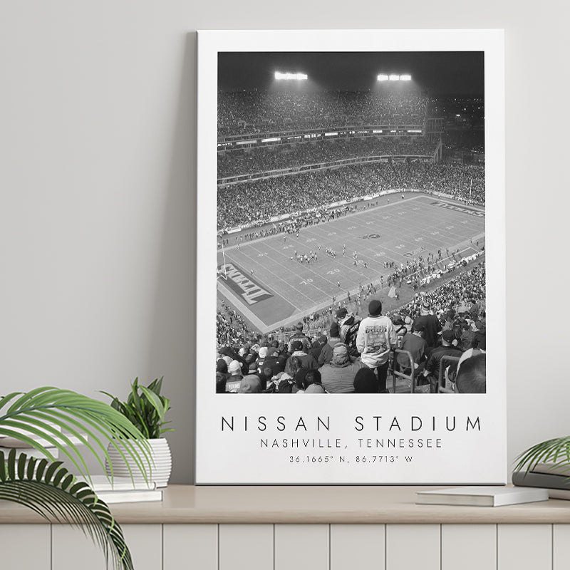 Nissan Stadium Tennessee Titans Football Lovers Black And White Art Canvas Prints Wall Art Home Decor