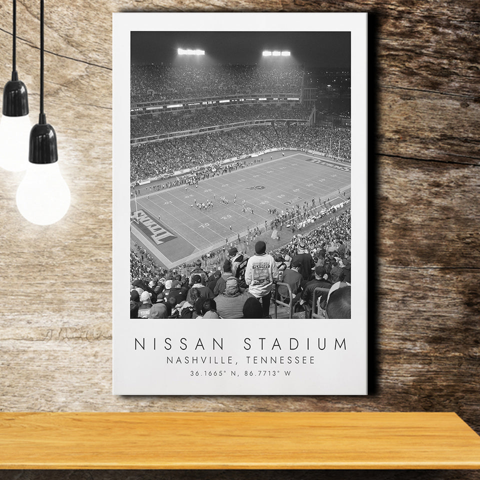 Nissan Stadium Tennessee Titans Football Lovers Black And White Art Canvas Prints Wall Art Home Decor