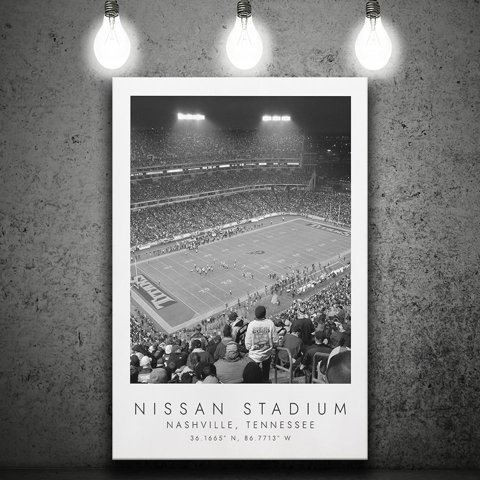 Nissan Stadium Tennessee Titans Football Lovers Black And White Art Canvas Prints Wall Art Home Decor