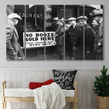 No Booze Sold Here Black And White Print, Booze Hounds Please Stay Out Larger Canvas Art, 5 Piece Canvas Prints Wall Art Decor