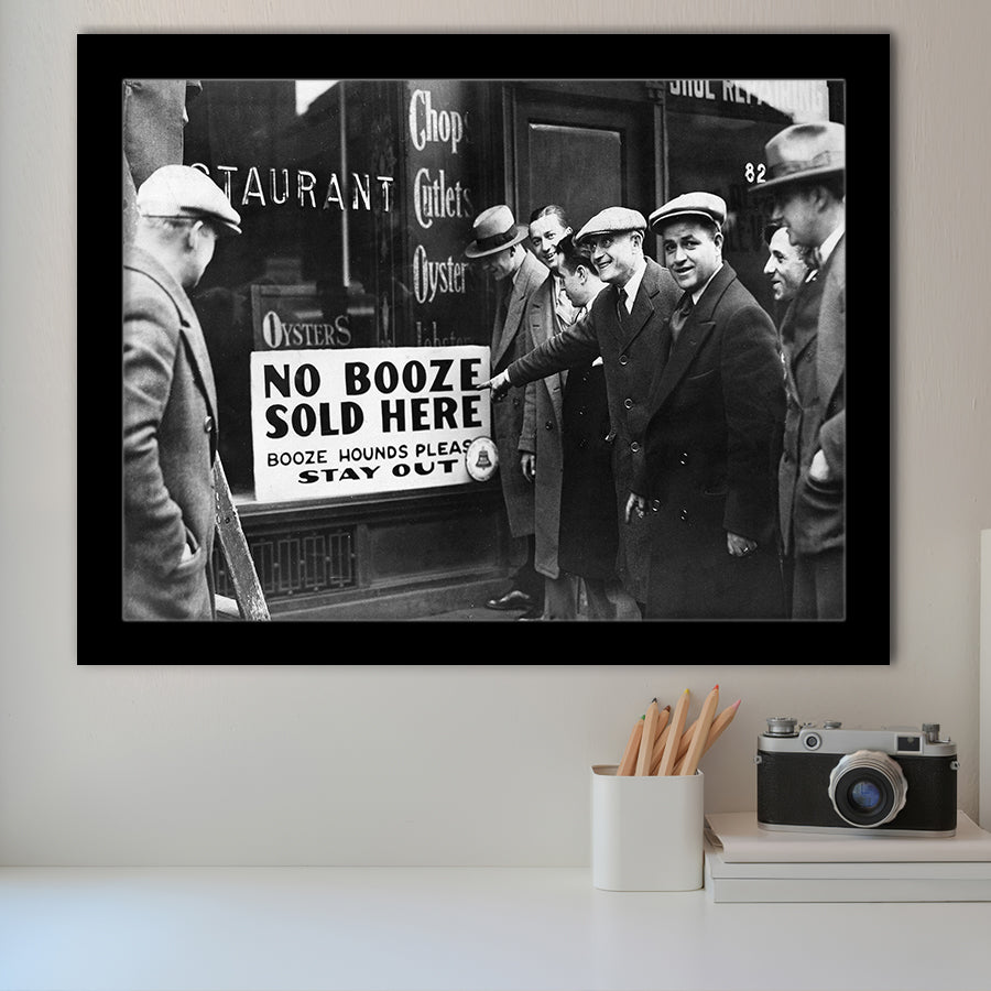 No Booze Sold Here Black And White Print, Booze Hounds Please Stay Out Framed Art Prints, Wall Art,Home Decor,Framed Picture