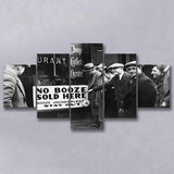 No Booze Sold Here Black And White Print, Booze Hounds Please Stay Out 5 Panels, Canvas Prints Wall Art Decor, Large Canvas Art