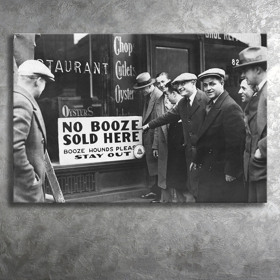 No Booze Sold Here Black And White Print, Booze Hounds Please Stay Out Canvas Prints Wall Art Home Decor