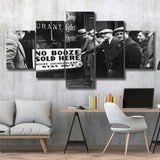 No Booze Sold Here Black And White Print, Booze Hounds Please Stay Out 5 Panels, Canvas Prints Wall Art Decor, Large Canvas Art