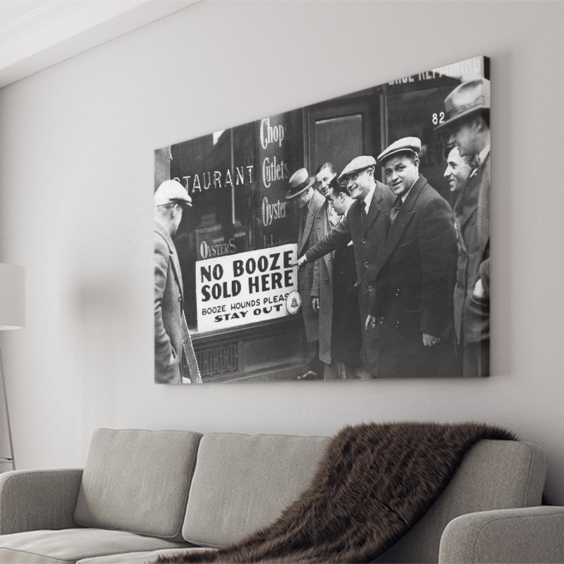No Booze Sold Here Black And White Print, Booze Hounds Please Stay Out Canvas Prints Wall Art Home Decor