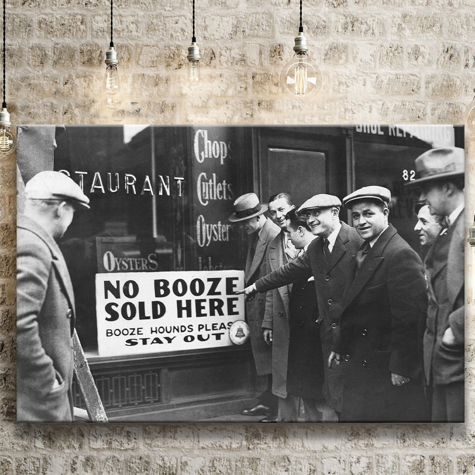 No Booze Sold Here Black And White Print, Booze Hounds Please Stay Out Canvas Prints Wall Art Home Decor