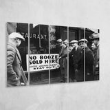 No Booze Sold Here Black And White Print, Booze Hounds Please Stay Out Larger Canvas Art, 5 Piece Canvas Prints Wall Art Decor