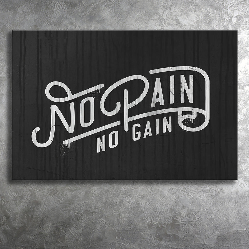 No Pain No Gain Canvas Prints Wall Art - Painting Canvas,Office Business Motivation Art, Wall Decor