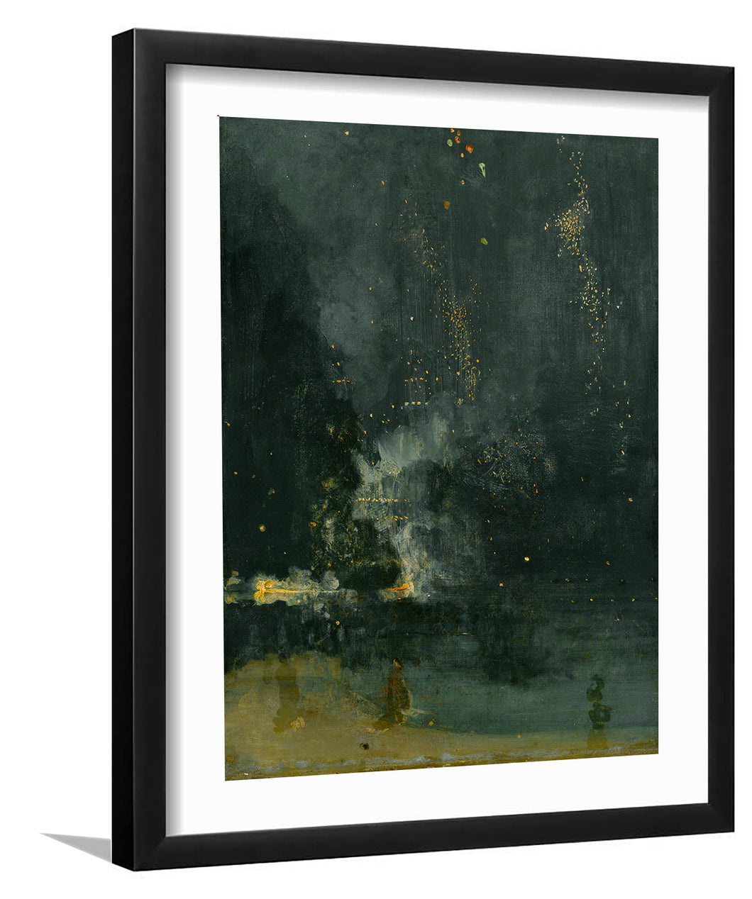 Nocturne In Black And Gold. The Falling Rocket By James Abbot Mcneill Whistler-Canvas Art,Art Print,Framed Art,Plexiglass cover