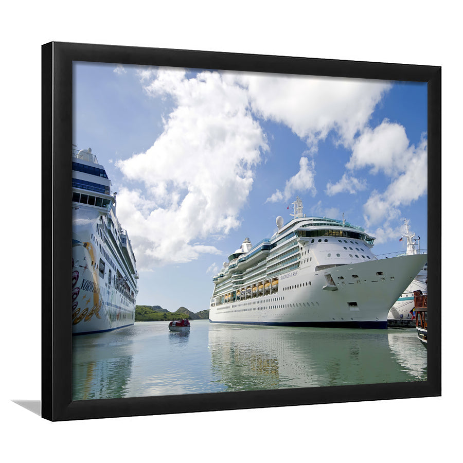 North America Caribbean Antigua Cruise Ship Terminal Framed Art Prints Wall Decor - Painting Art, Framed Picture, Home Decor, For Sale