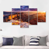North Rim Grand Canyon Cape Royal 5 Pieces Canvas Prints Wall Art - Painting Canvas, Multi Panels, Wall Decor