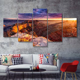 North Rim Grand Canyon Cape Royal 5 Pieces Canvas Prints Wall Art - Painting Canvas, Multi Panels, Wall Decor
