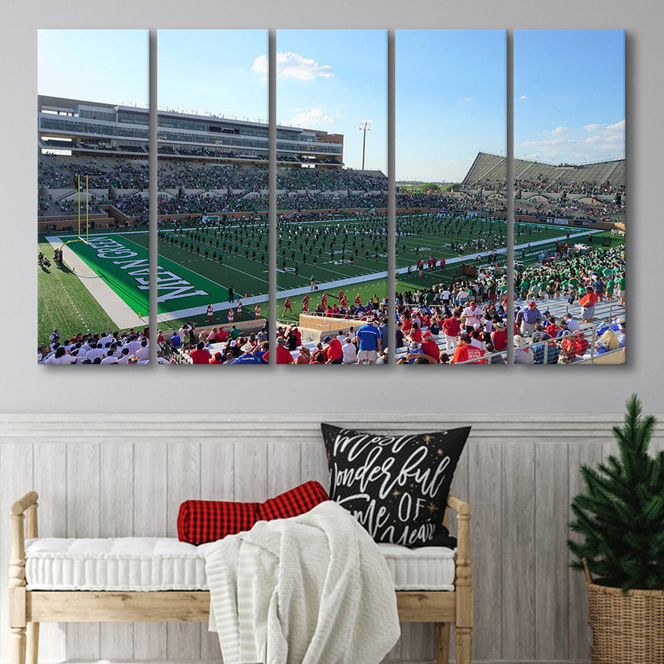 North Texas Mean Green Wall Art Apogee Stadium,Multi Panels B,Sport Stadium Art Prints, Fan Gift