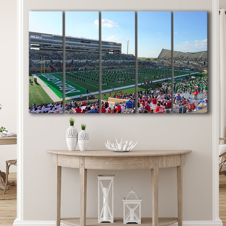 North Texas Mean Green Wall Art Apogee Stadium,Multi Panels B,Sport Stadium Art Prints, Fan Gift
