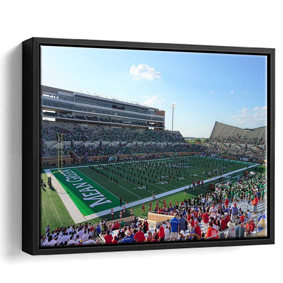 North Texas Mean Green Framed Canvas Prints Wall Art Apogee Stadium,Sport Stadium Art Prints, Fan Gift