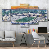Northwestern Wildcats Ryan Field Watercolor, 5 Pieces, Multi Panel Canvas Prints Wall Art Decor