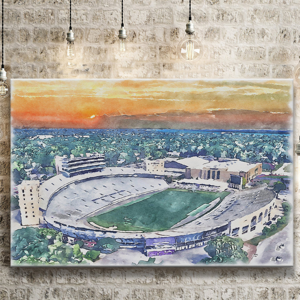 Northwestern Wildcats Ryan Field Watercolor, Sport Art Prints Fan Gift, Canvas Prints Wall Art Decor