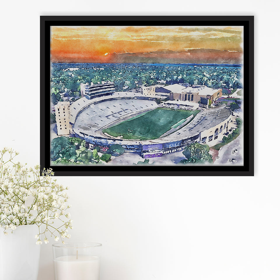Northwestern Wildcats Ryan Field Watercolor, Sport Art Prints Fan Gift, Framed Canvas Prints Wall Art Decor