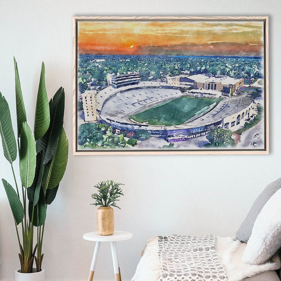 Northwestern Wildcats Ryan Field Watercolor, Sport Art Prints Fan Gift, Framed Canvas Prints Wall Art Decor