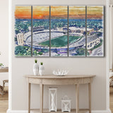 Northwestern Wildcats Ryan Field Watercolor, 5 Pieces B, Multi Panel Canvas Prints Wall Art Decor