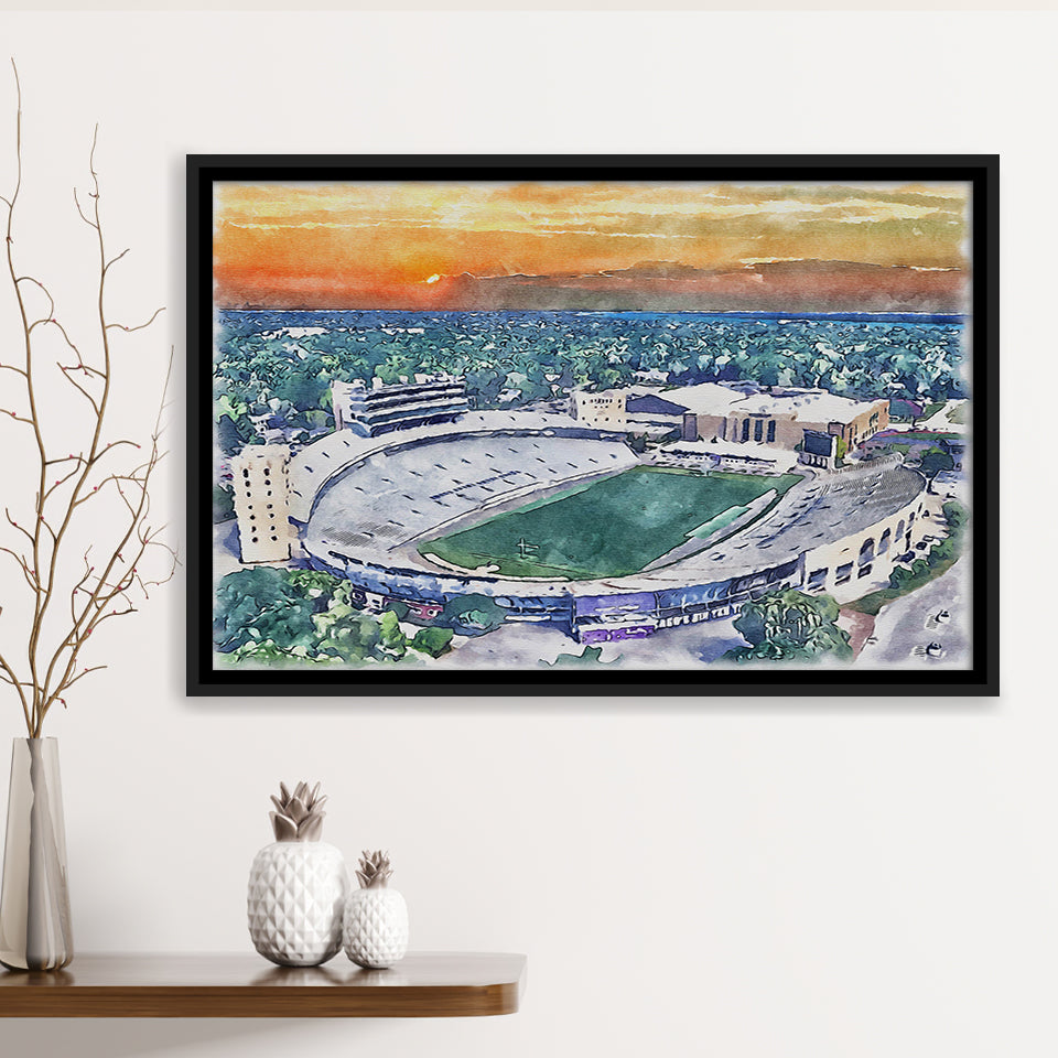Northwestern Wildcats Ryan Field Watercolor, Sport Art Prints Fan Gift, Framed Canvas Prints Wall Art Decor