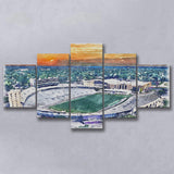 Northwestern Wildcats Ryan Field Watercolor, 5 Pieces, Multi Panel Canvas Prints Wall Art Decor