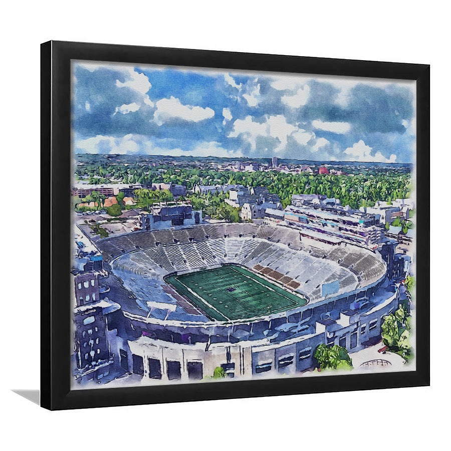 Notre Dame Fighting Irish Notre Dame Stadium Watercolor, Sport Prints Fan Gift, Framed Art Prints Wall Art Decor