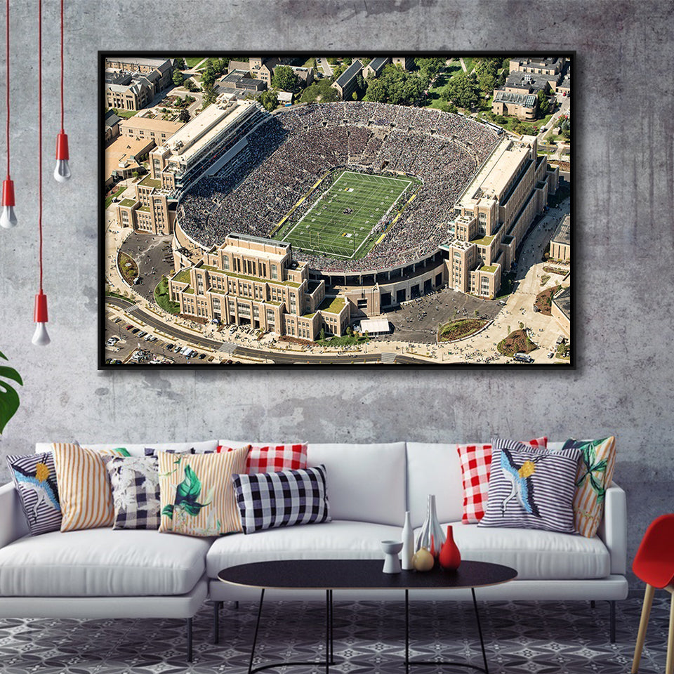 Notre Dame Football Stadium, Stadium Canvas, Sport Art, Gift for him, Framed Canvas Prints Wall Art Decor, Framed Picture