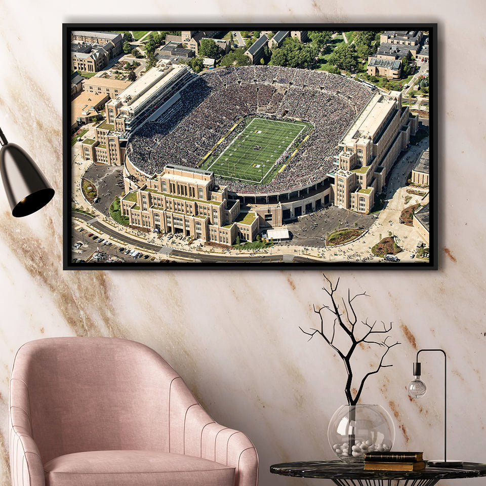 Notre Dame Football Stadium, Stadium Canvas, Sport Art, Gift for him, Framed Canvas Prints Wall Art Decor, Framed Picture
