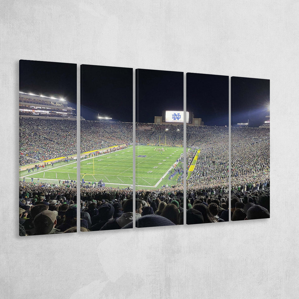 Notre Dame Stadium Canvas Prints Notre Dame Fighting Irish,Multi Panels B,Sport Stadium Art Prints, Fan Gift