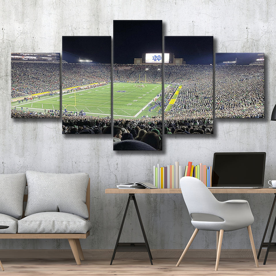 Notre Dame Stadium Canvas Prints Notre Dame Fighting Irish,Multi Panels,Sport Stadium Art Prints, Fan Gift
