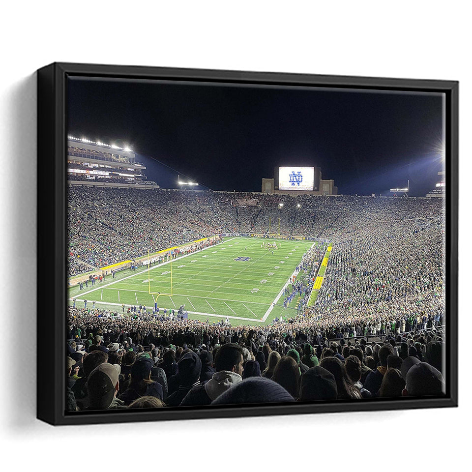Notre Dame Stadium Framed Canvas Prints Notre Dame Fighting Irish,Sport Stadium Art Prints, Fan Gift
