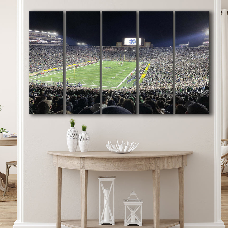 Notre Dame Stadium Canvas Prints Notre Dame Fighting Irish,Multi Panels B,Sport Stadium Art Prints, Fan Gift